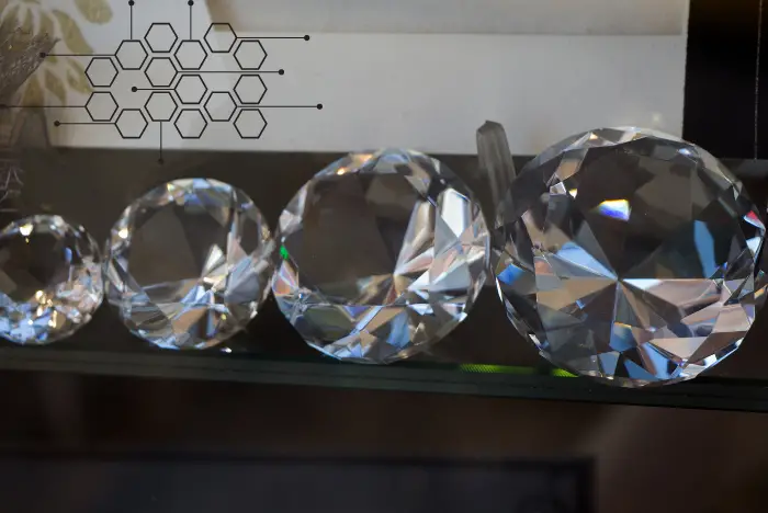 Labbodlade diamanter i olika storlekar