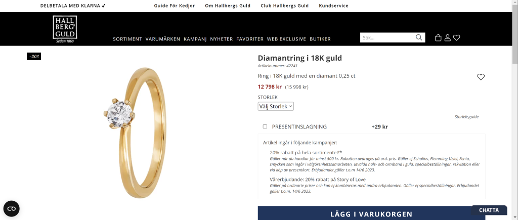 Hallbergs guld prisjämförelse av förlovningsringar