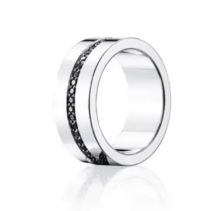 Förlovningsring i vitguld med svarta diamanter för män - 4 12 & Black Stars Ring