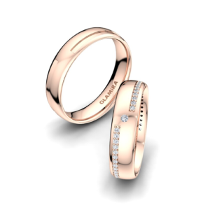 Förlovningsringar set i roséguld - Elegant choice 5mm