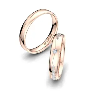 Förlovningsringar set i roséguld - Unique start 4 mm