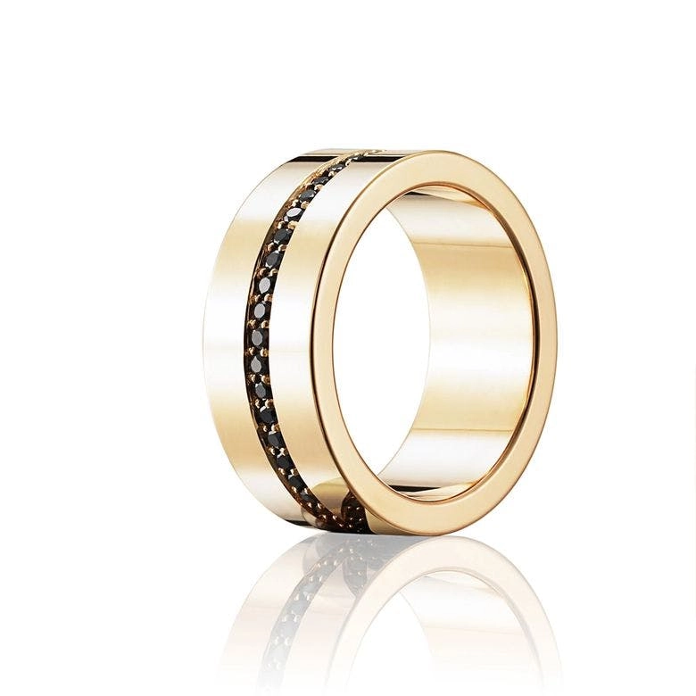 Efva Attling - 4 1/2 & Black Stars Ring Gold