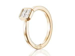Efva Attling - 4 Love Ring 0.20 ct Gold