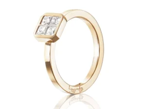 Efva Attling - 4 Love Ring 0.40 ct Gold